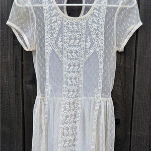 Rue21 Ivory Sheer Dot Mesh Top